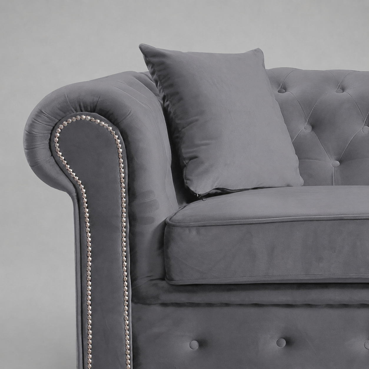 Roma Chesterfield, Grey, 2 seater