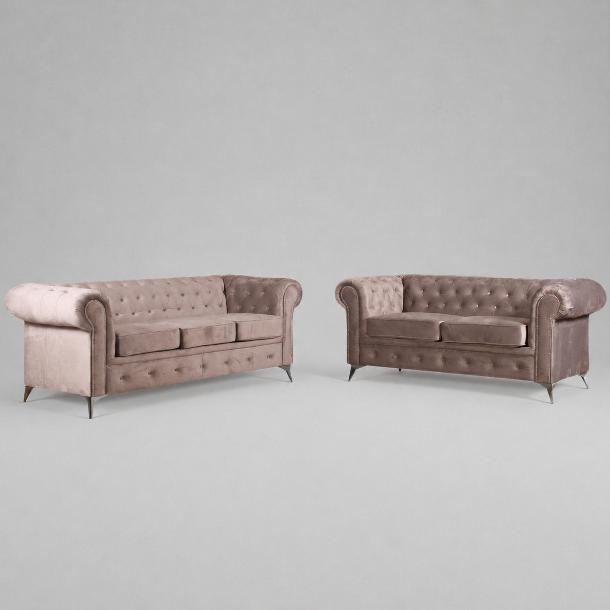 Roma Chesterfield, 3 + 2 Seater Combo, Beige