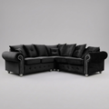 Olimpia Black 5 Seater corner sofa