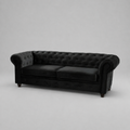 Infinity Plush Fabric, 3 Seater, Black