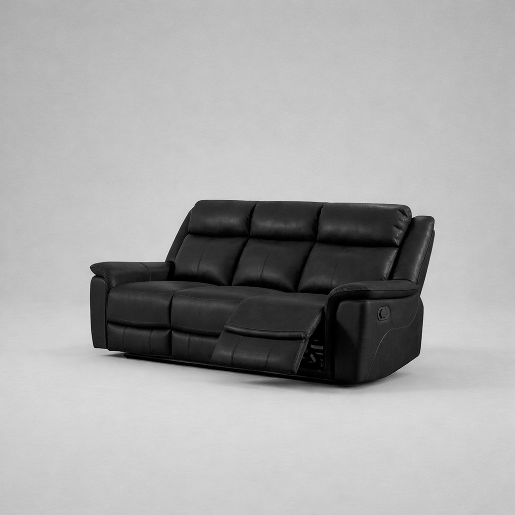 Torino, 3 Seater Sofa, Black