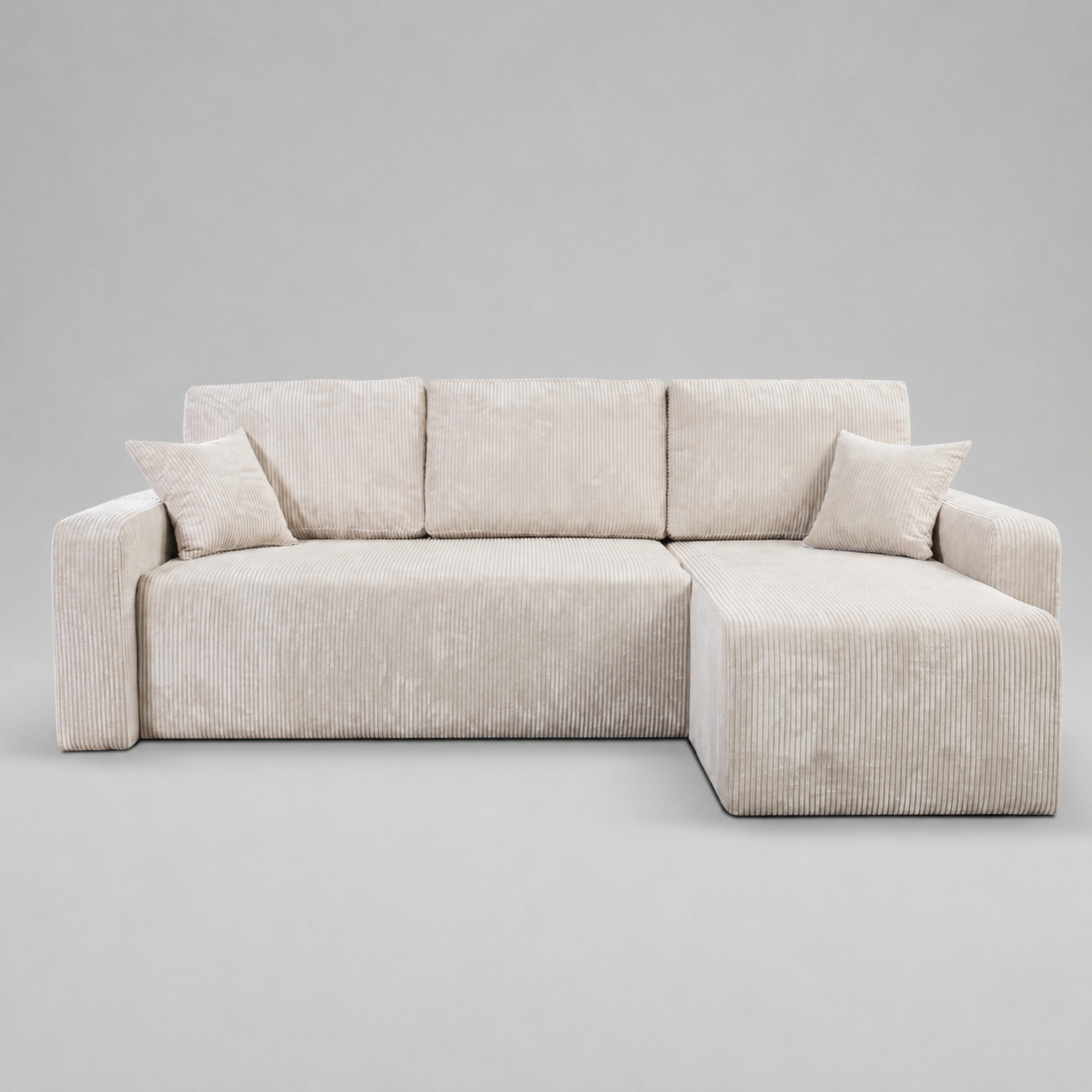 Yasmine L Shaped Sofabeds, Cream