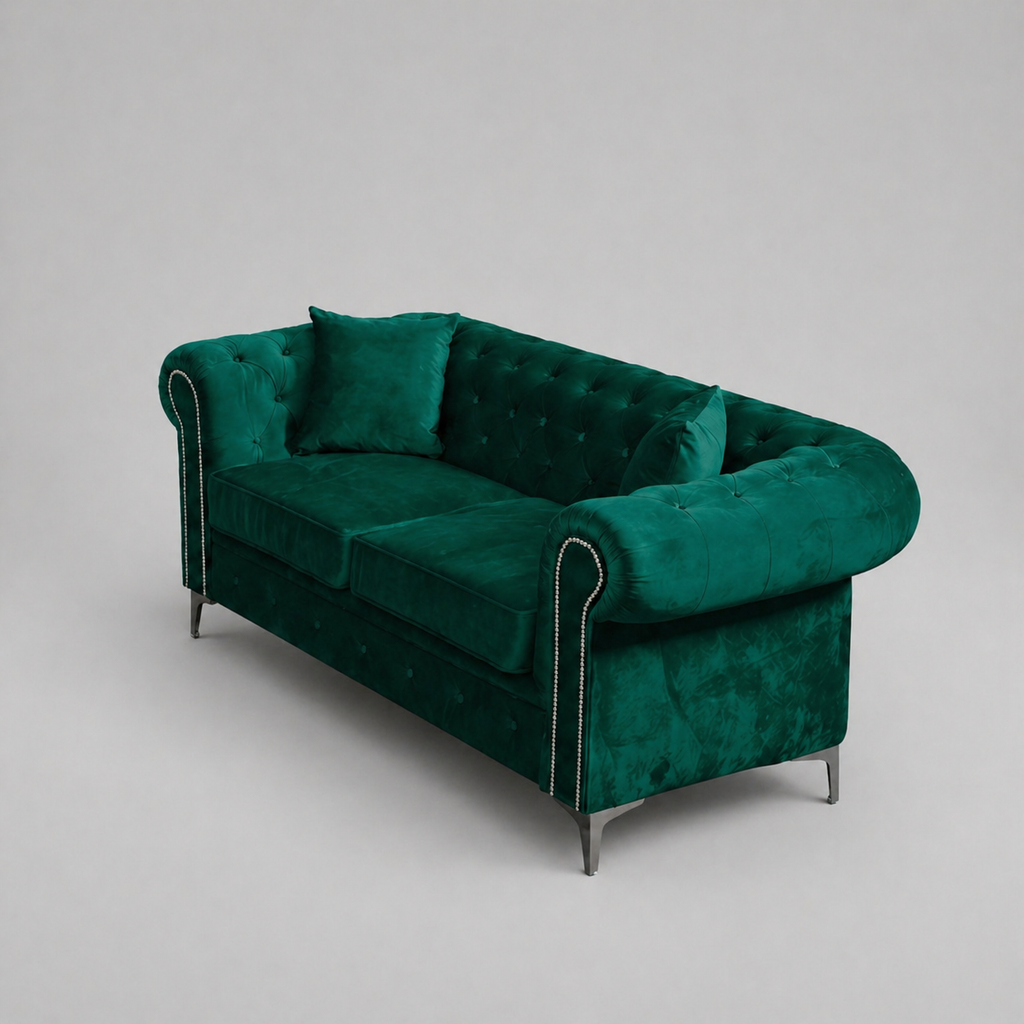 Roma Chesterfield, Green, 2 seater