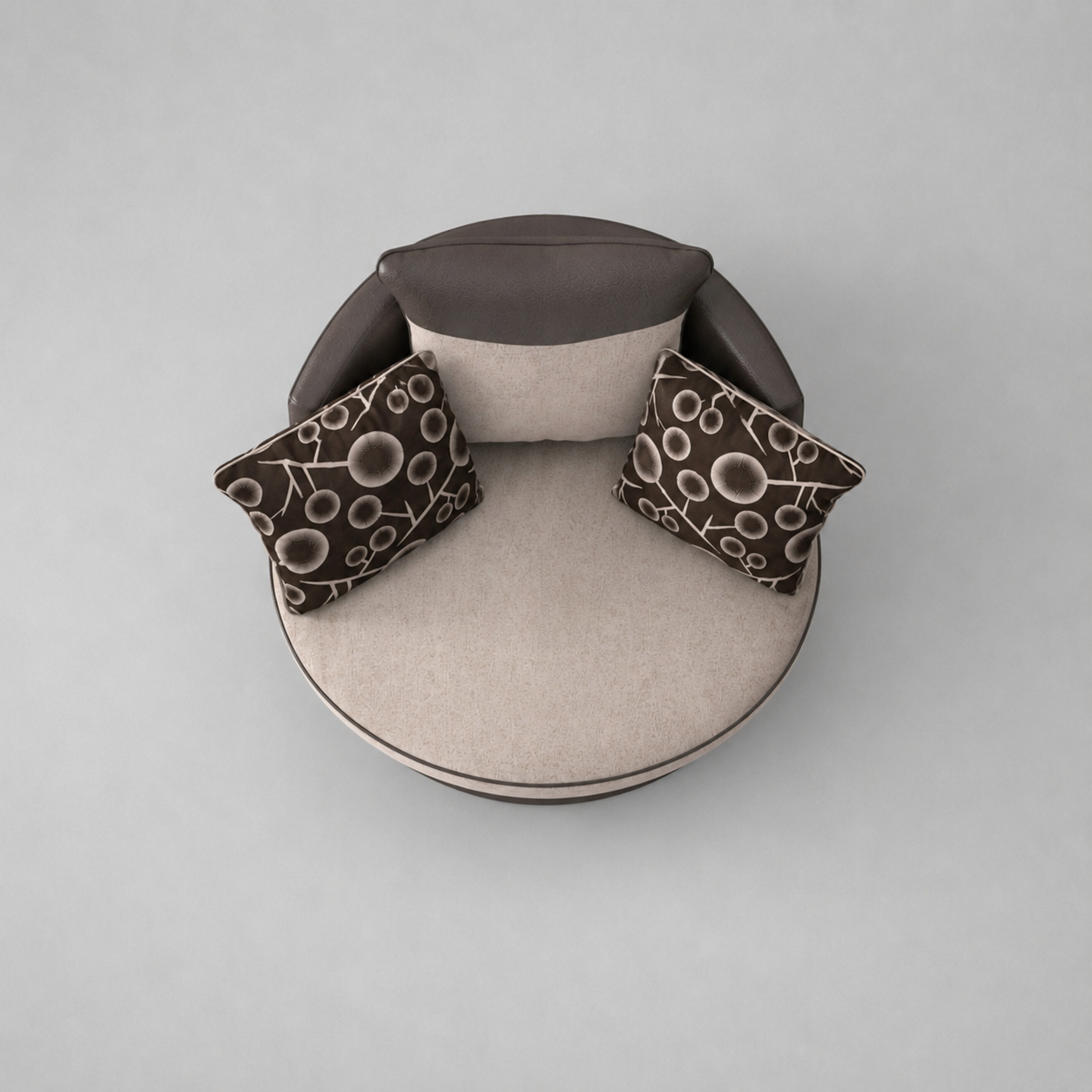 Shannon, Swivel Chair, Beige + Brown