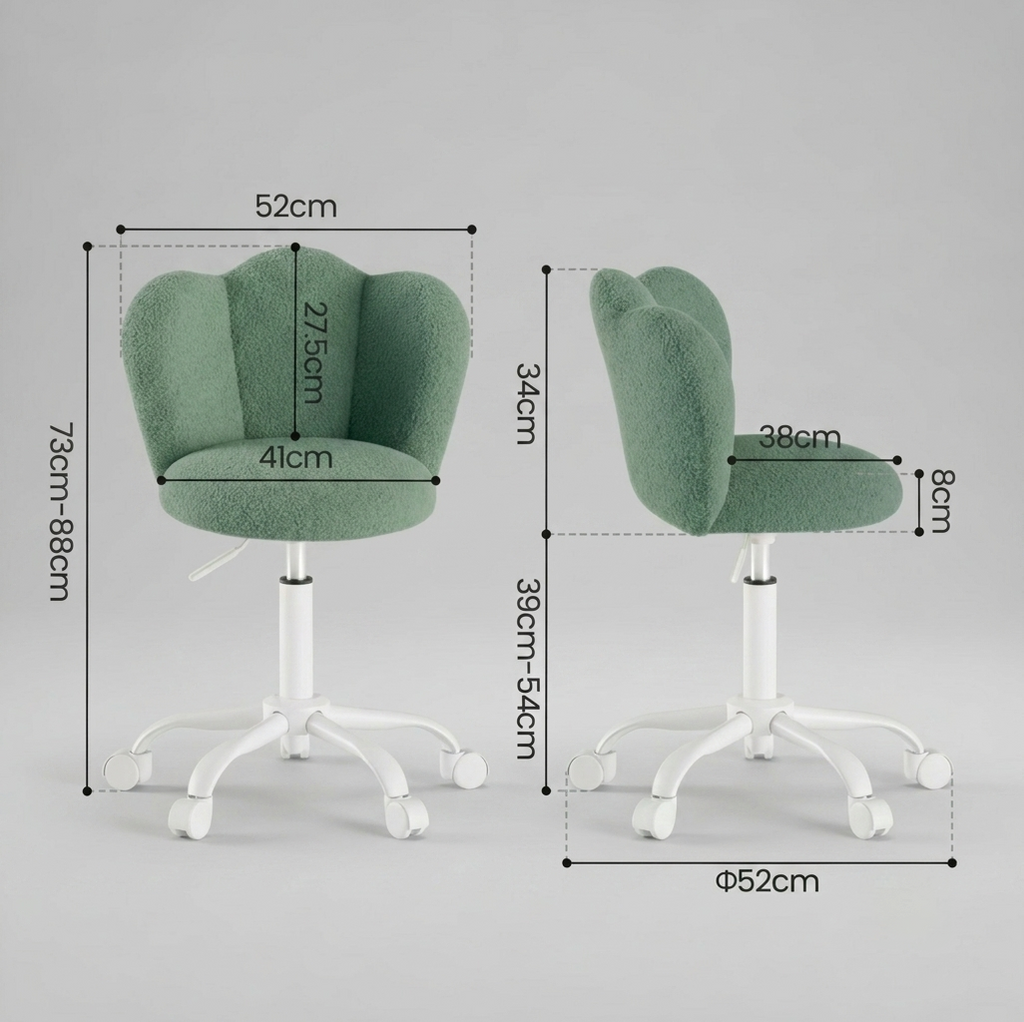 Green Desk Swivel Chair - Boucle