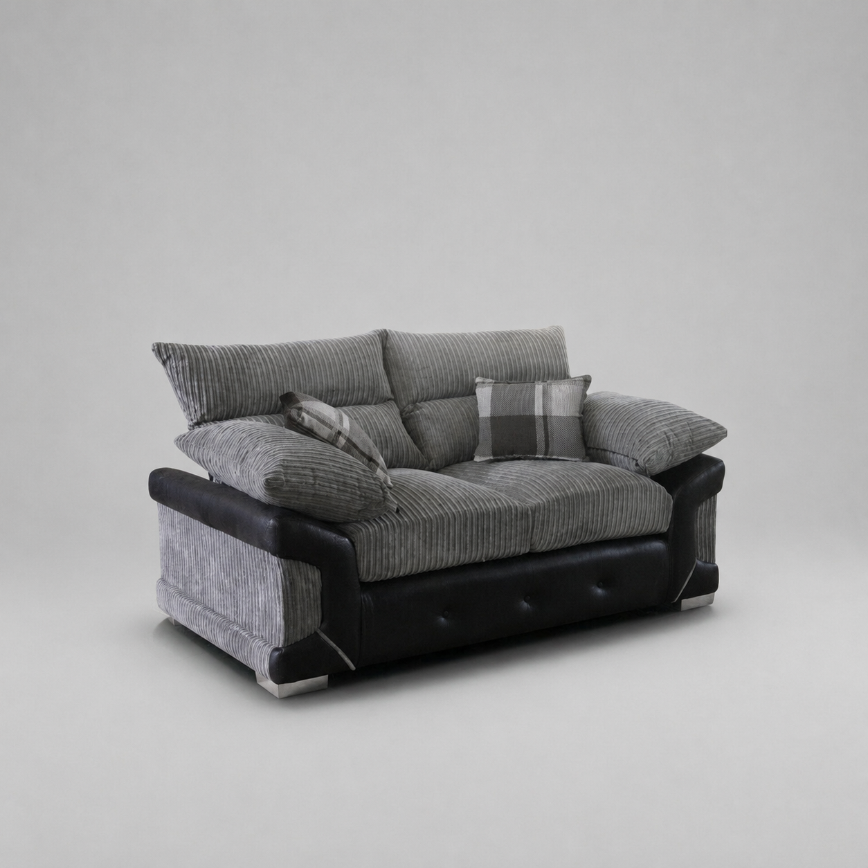 Logan, 2 Seater, Grey + Black