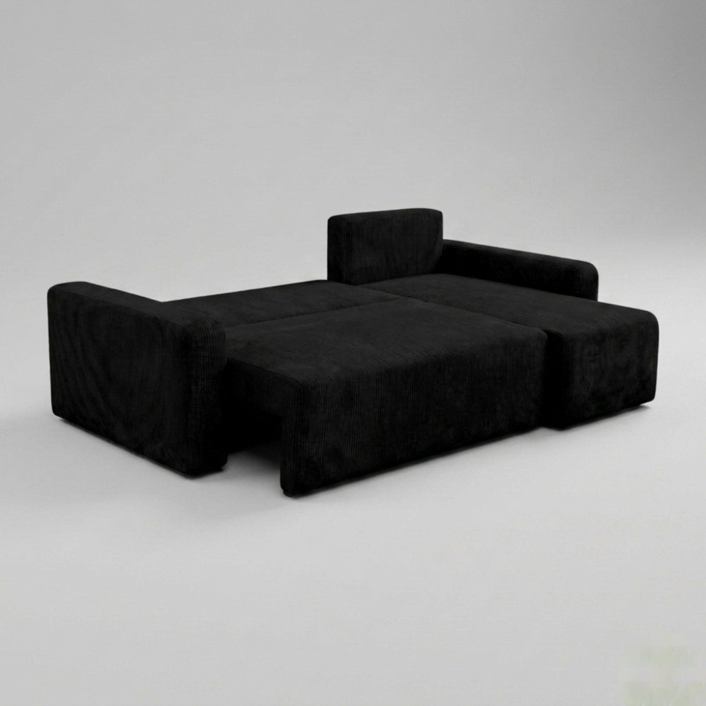 Yasmine L Shaped Sofabeds, Black