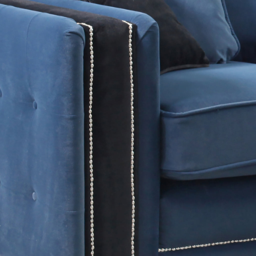Bentley, Corner, Matte Velvet, Blue + Black