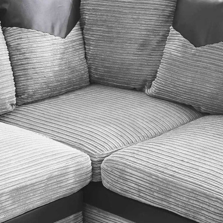 Dino, Corner Sofa (Right Hand Side Chaise), Grey + Black