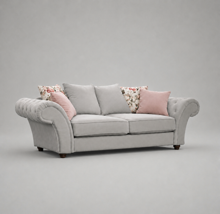 Roma, 3 Seater, Light Grey