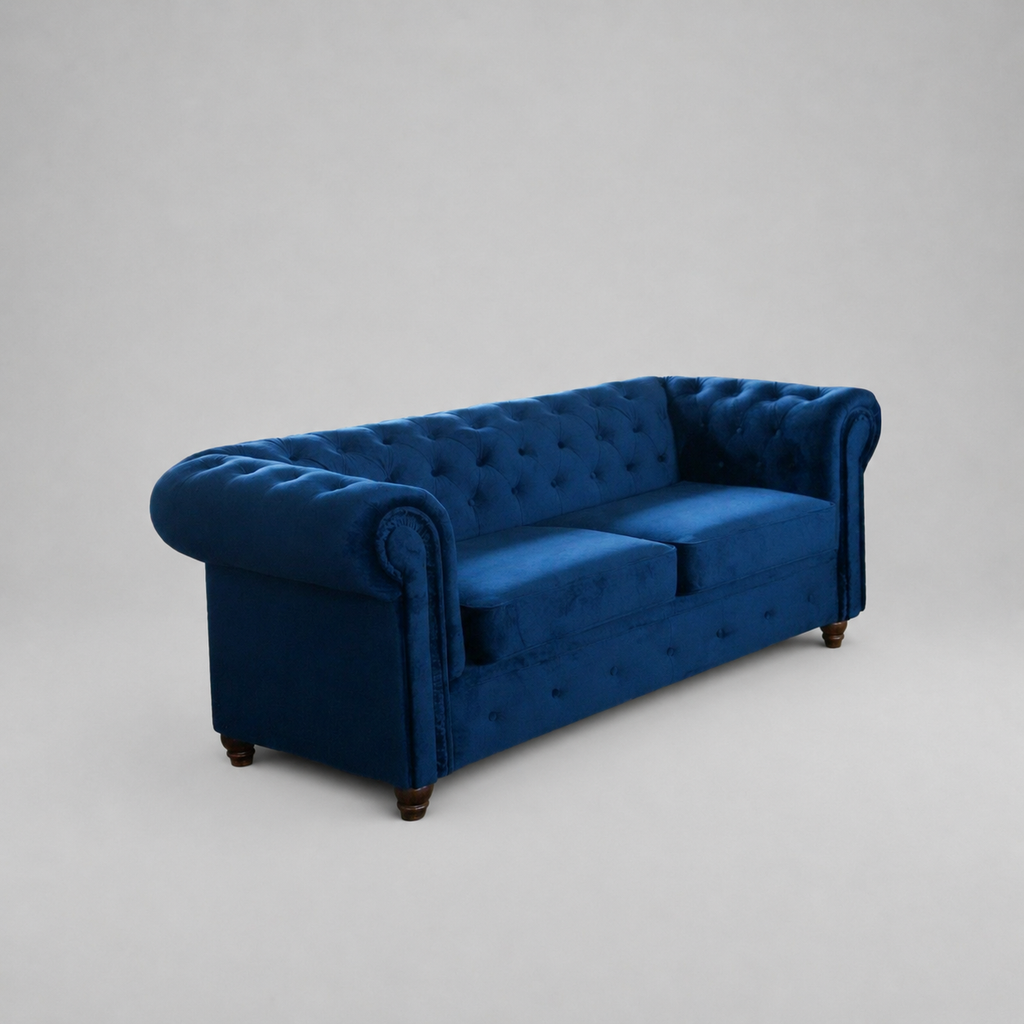 Infinity Plush Fabric, 2 Seater, Blue
