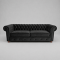 Infinity Plush Fabric, 3 Seater, Black