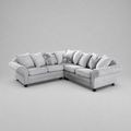 Olivia Corner Sofa, Woven Fabric - Silver
