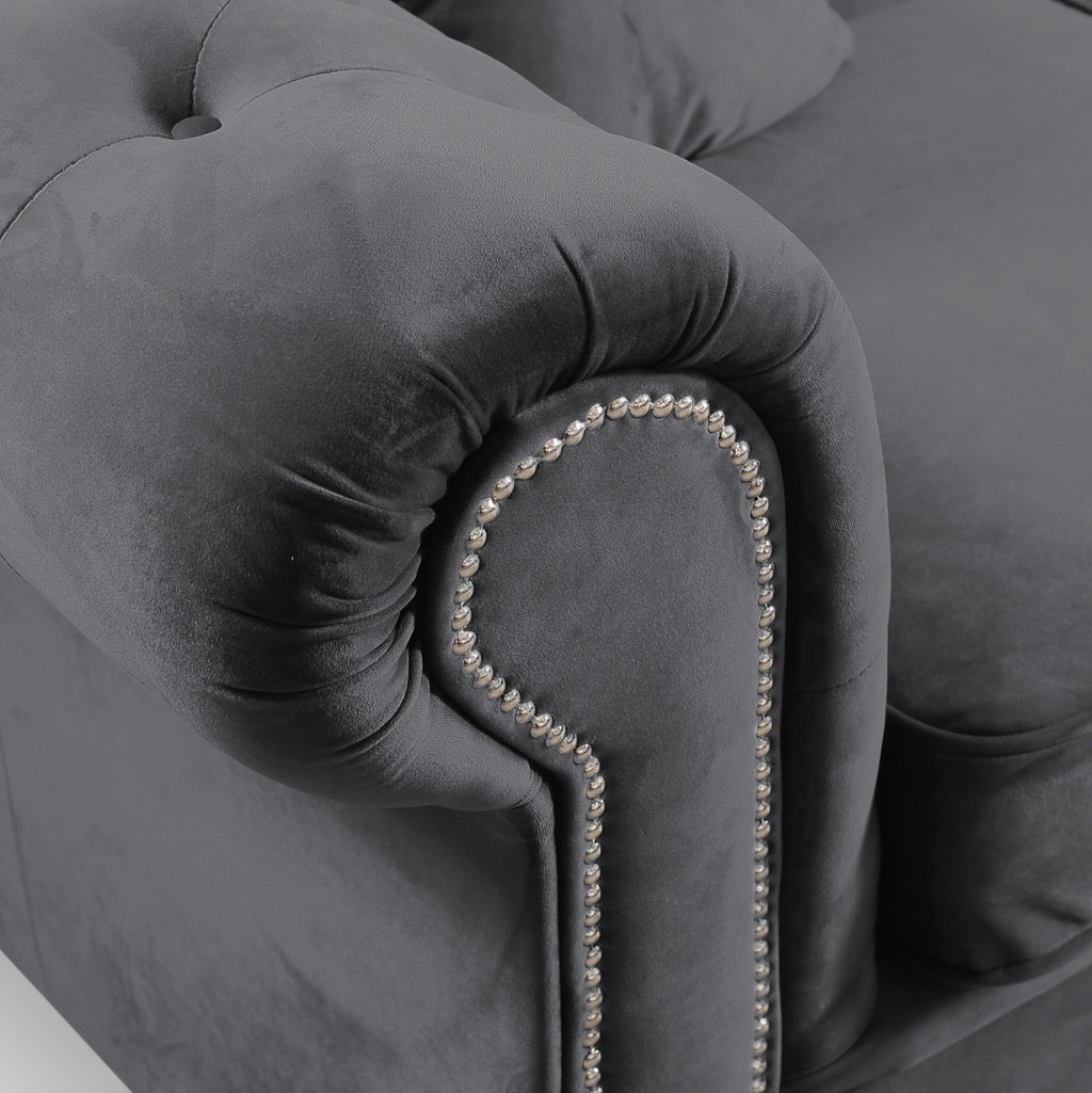 Roma Chesterfield, Dark Grey, 1 seater