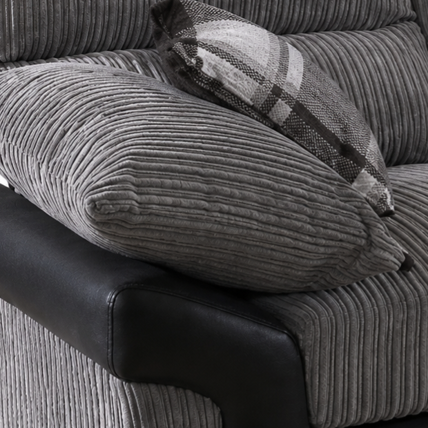 Logan, 2 Seater, Grey + Black