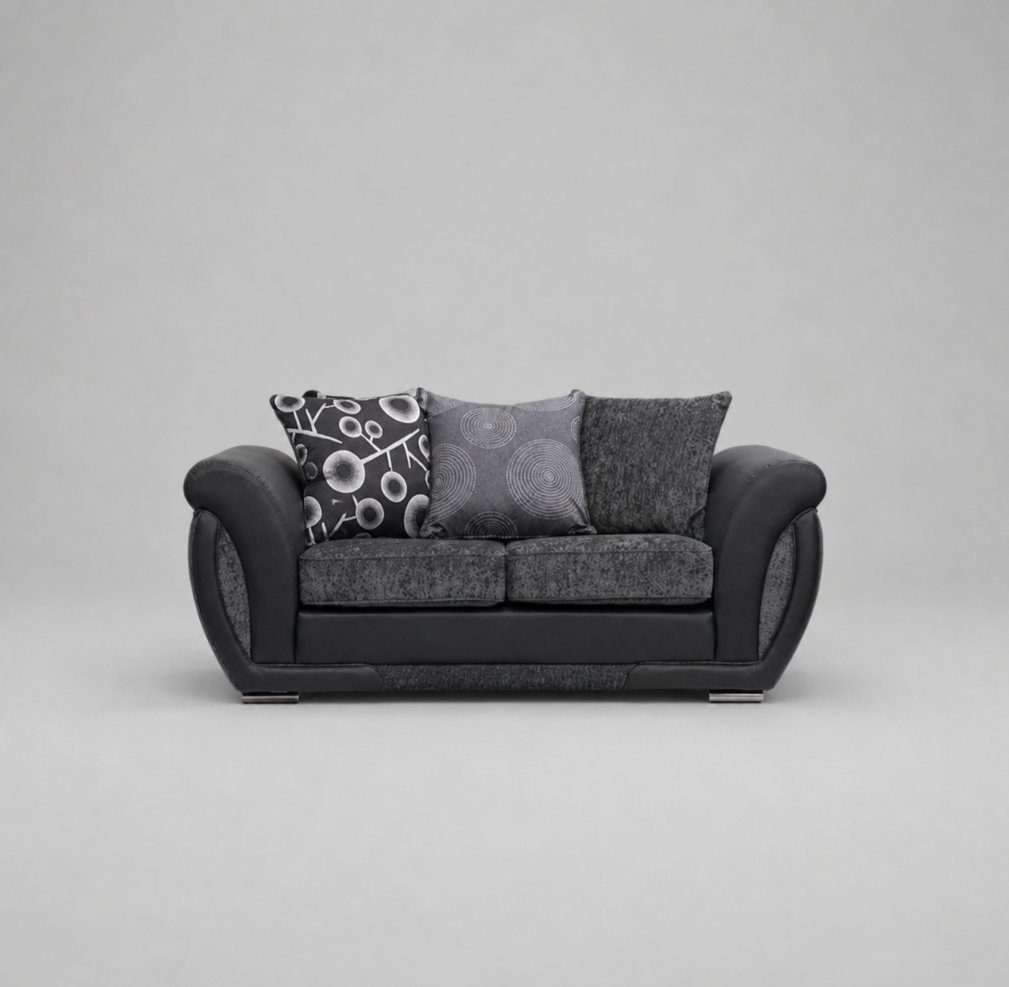 Shannon, 2 Seater, Black + Dark Grey