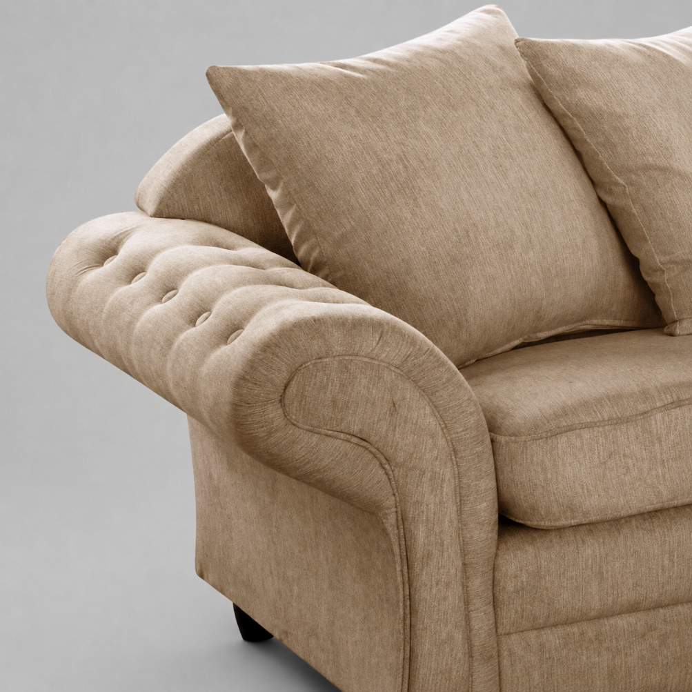 Olivia Woven Fabric, Corner - Beige