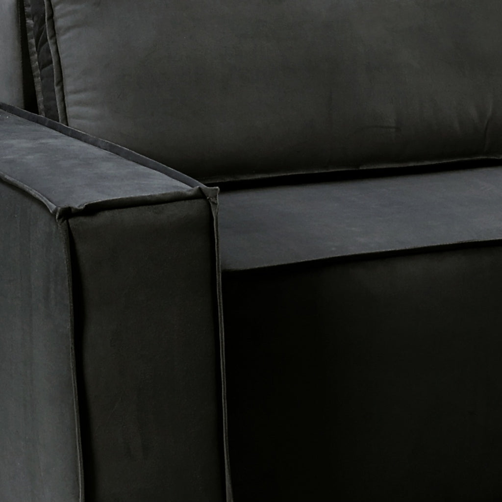 Pati Universal Sofabed, Corner, Plush Fabric, Black