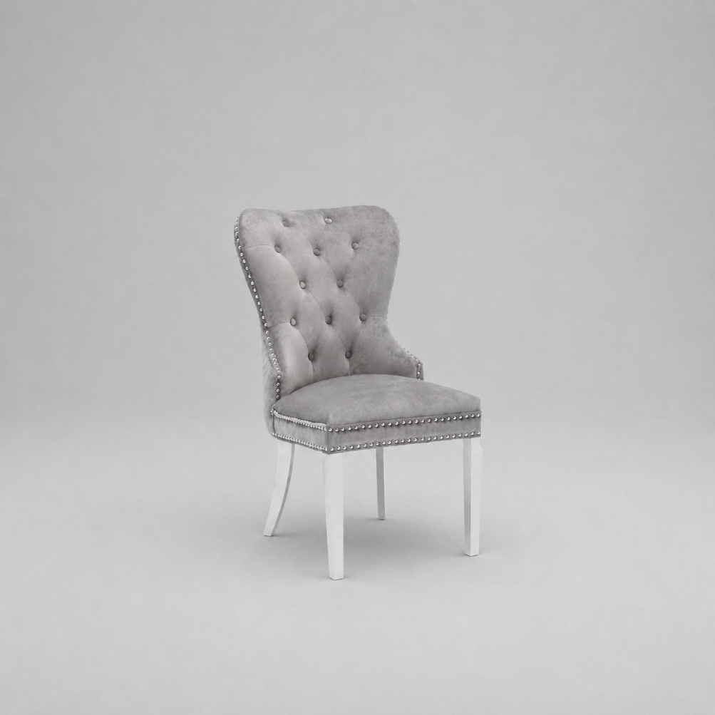 Nocca, Dining Chair, Grey Velvet