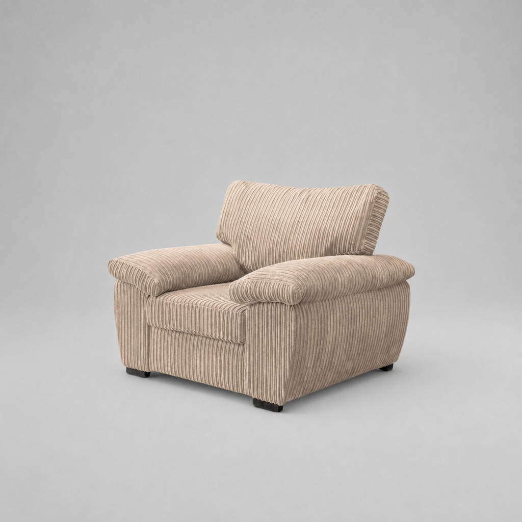 Amalfi Jumbo Cord 1 Seater Sofa - Beige