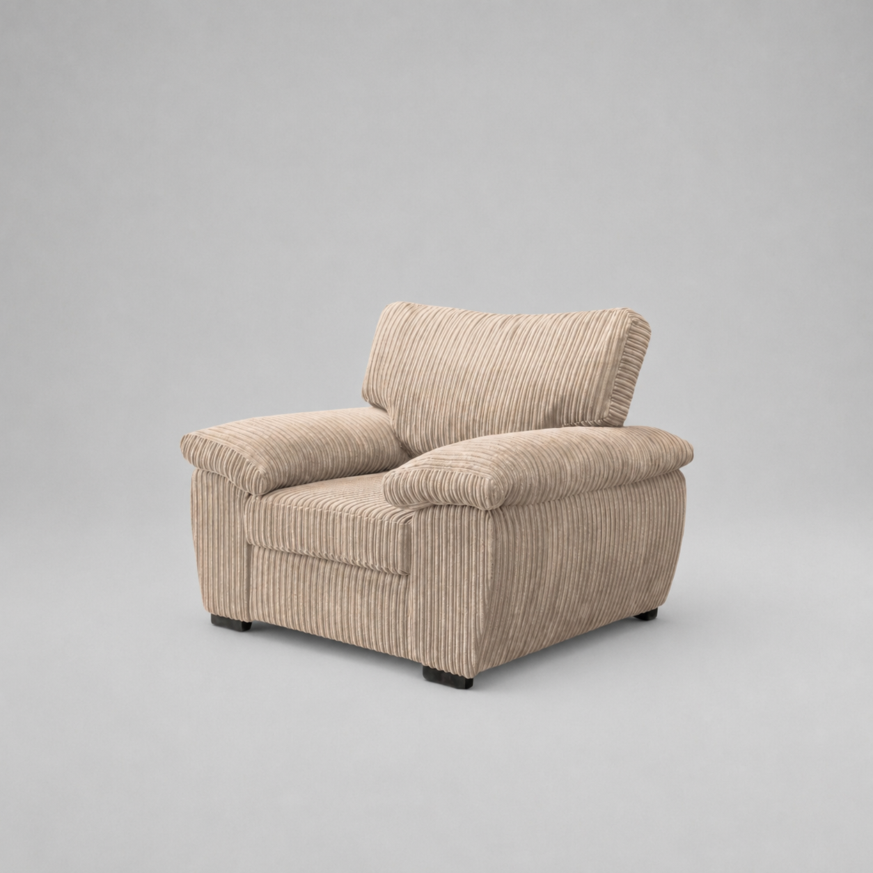 Amalfi Jumbo Cord 1 Seater Sofa - Beige