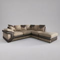Dino, Corner Sofa (Right Hand Side Chaise), Beige + Brown