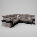 Logan, 5 Seater Corner, Beige + Black