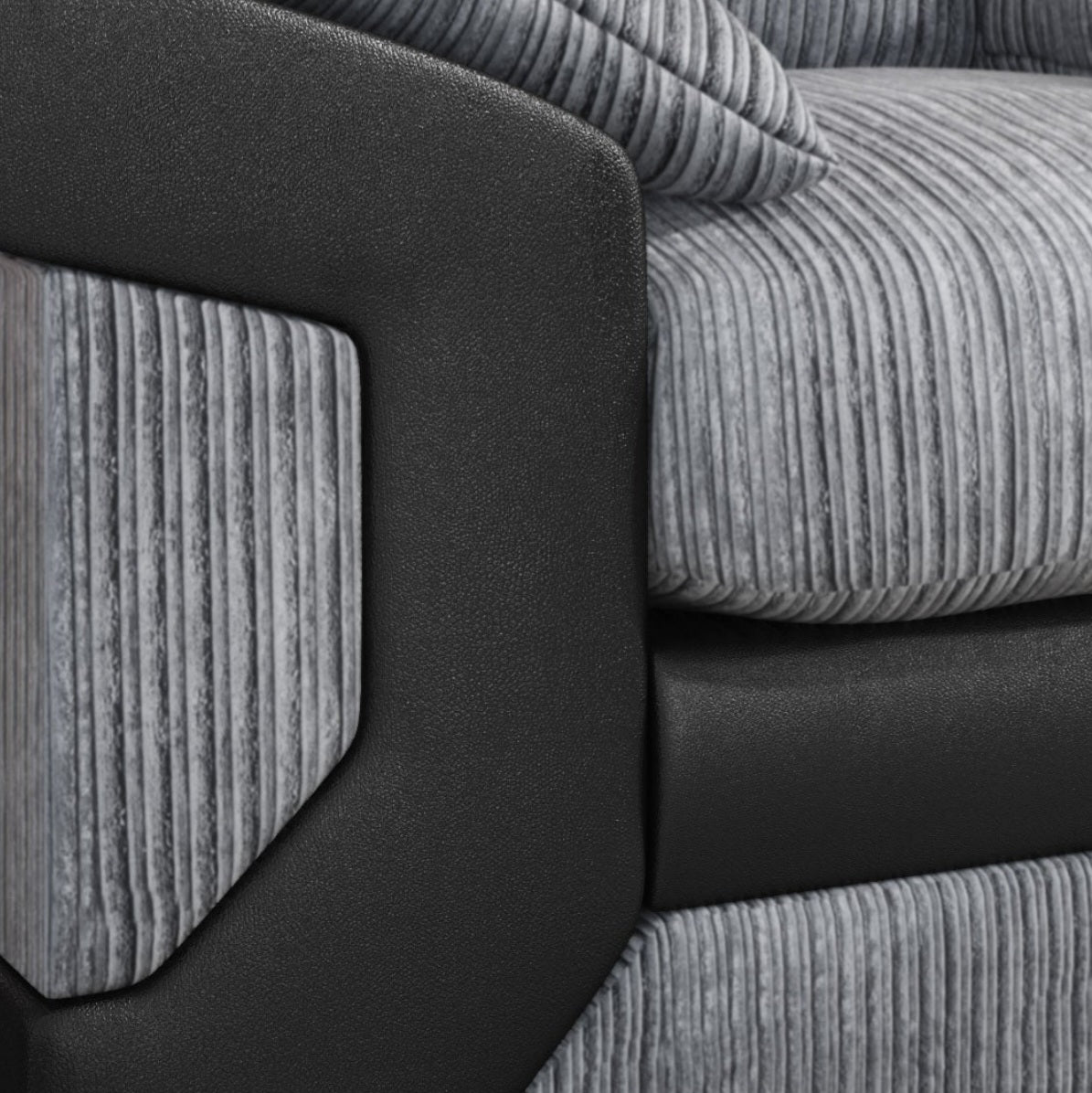Dino, 2 Seater, Grey + Black