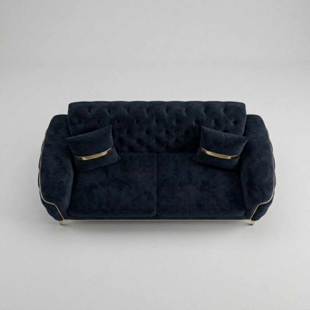 Royal Sofa Set 2 Seater Navy Blue