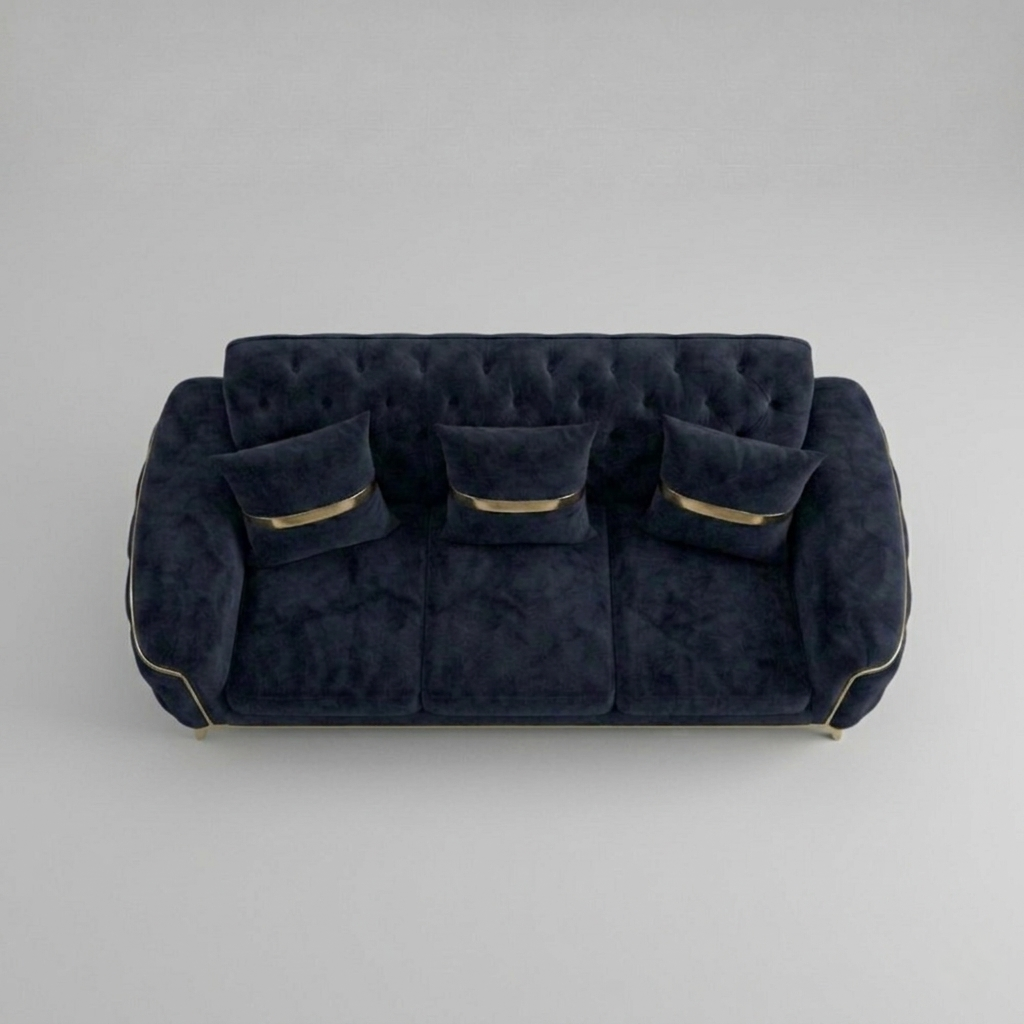 Royal Sofa Set 3 Seater Navy Blue