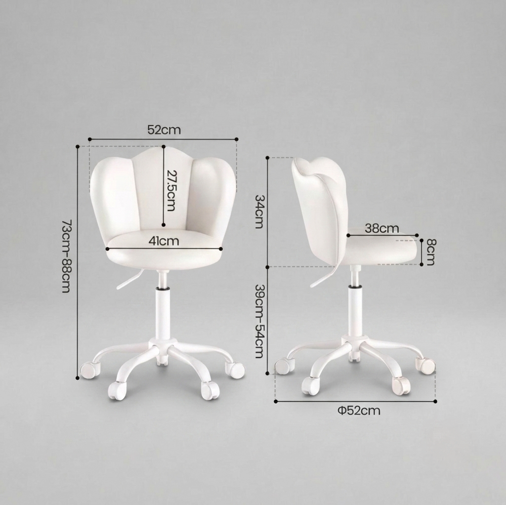 White Desk Swivel Chair - PU Leather