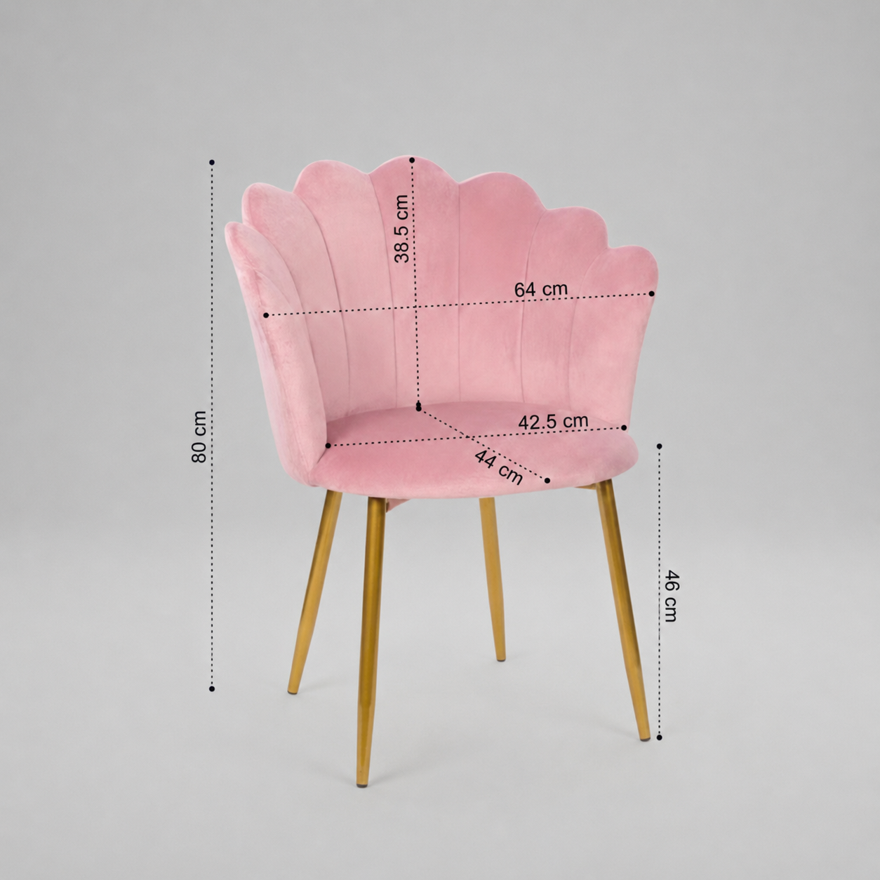 Pink Velvet Tub Chair with Gold Plated Legs