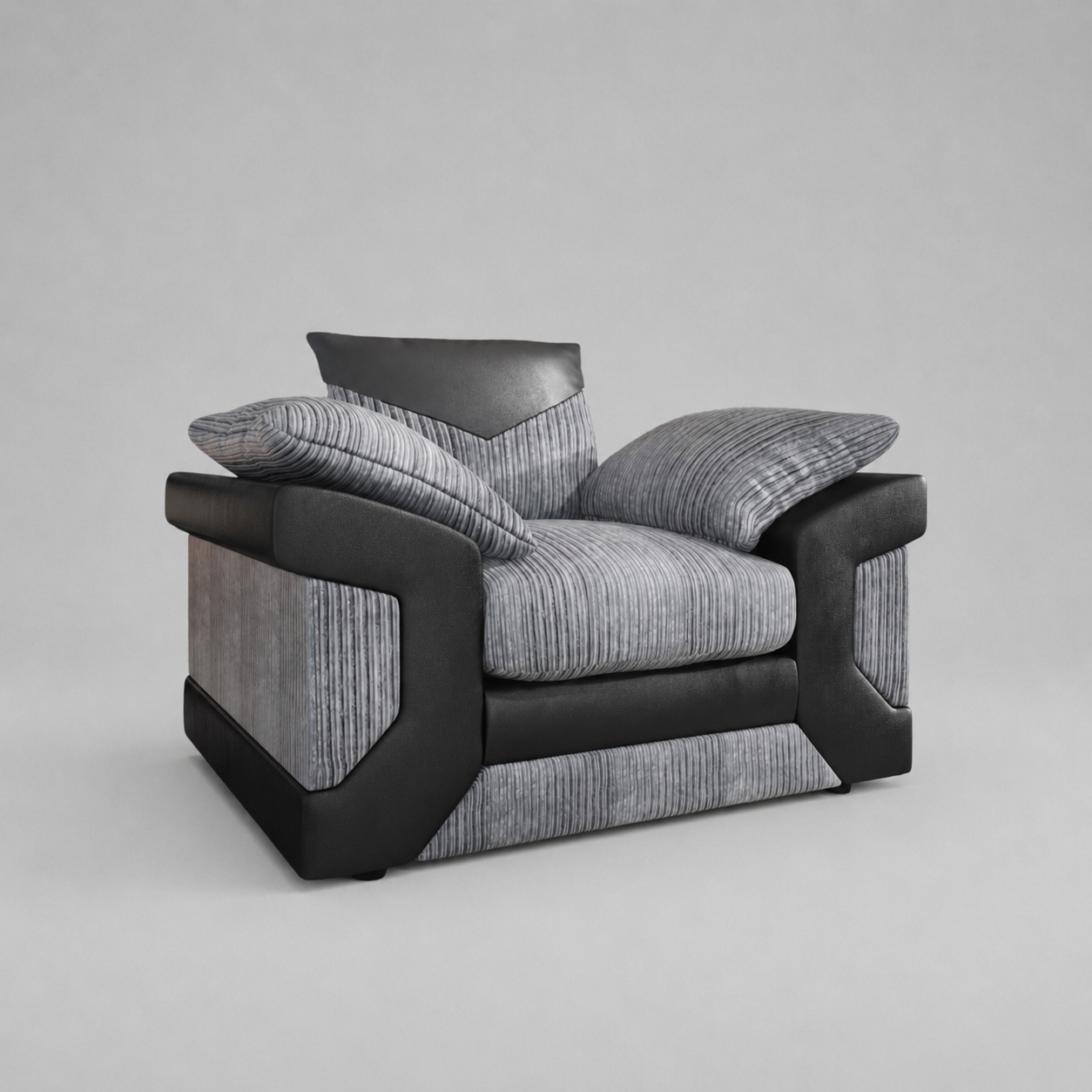 Dino, 1 Seater, Grey + Black