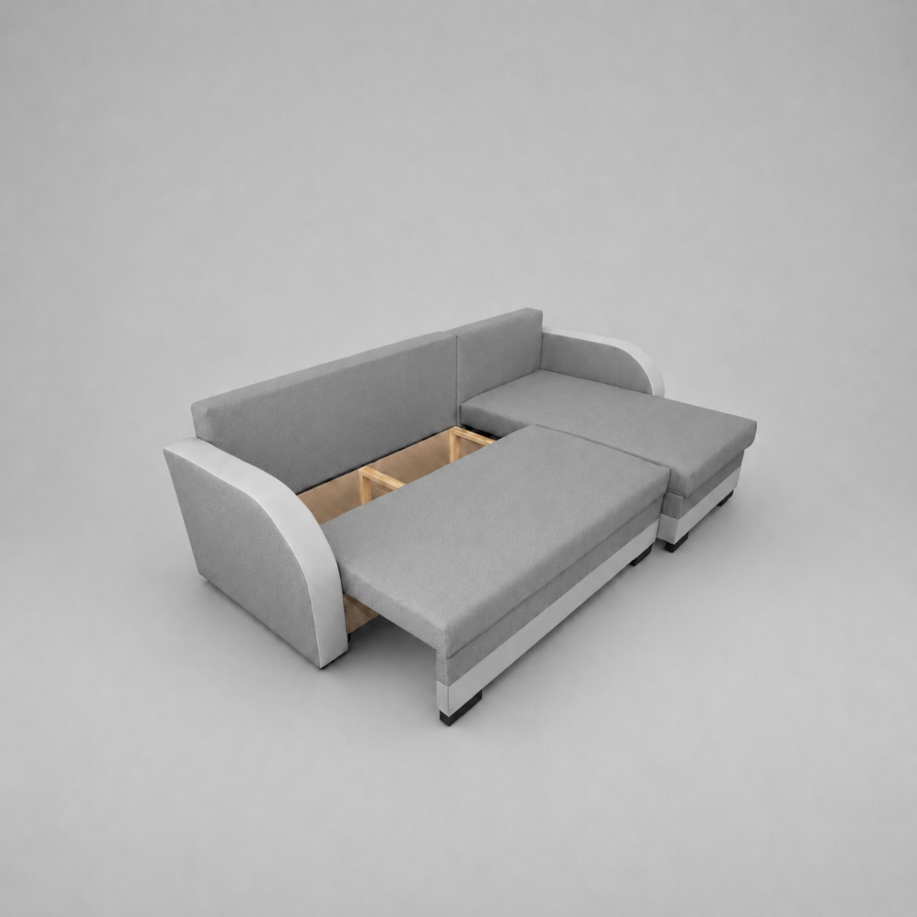Jozef Sofabeds, Universal Corner, Grey + White