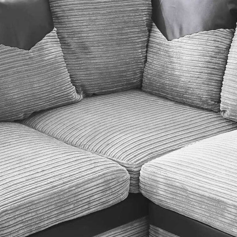 Dino, Corner Sofa (Left Hand Side Chaise), Grey + Black