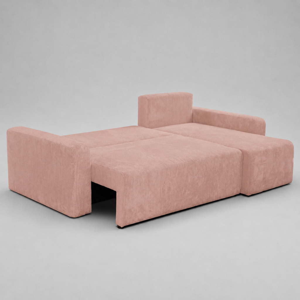 Yasmine L Shaped Sofabeds, Pink
