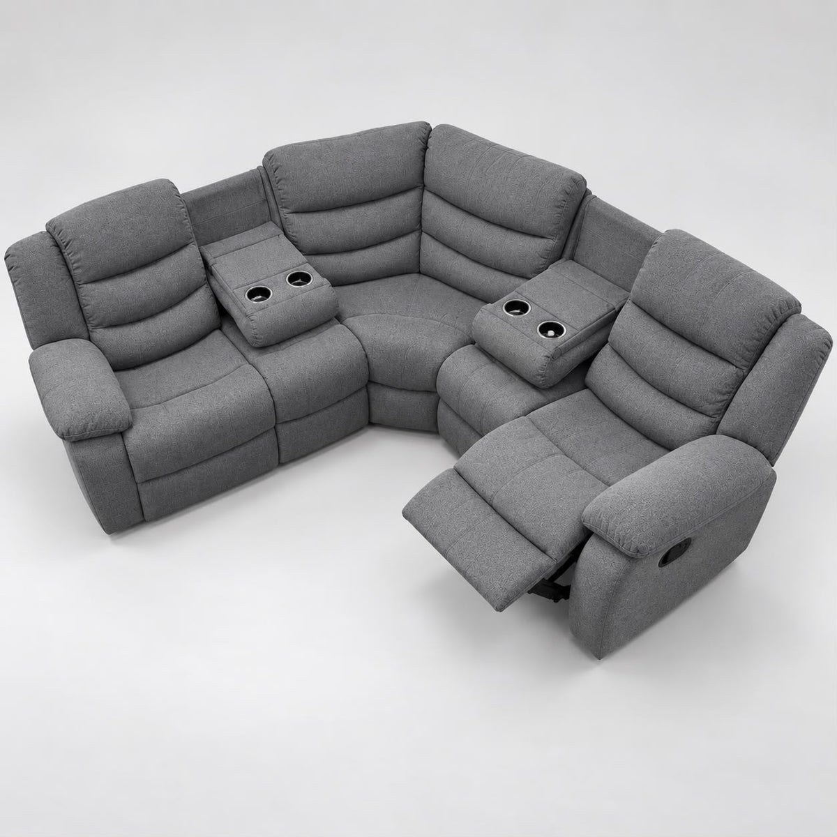 Cloud 9 Reclining Corner Fabric Sofa - Grey