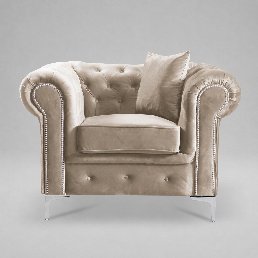 Roma Chesterfield, Beige, 1 seater