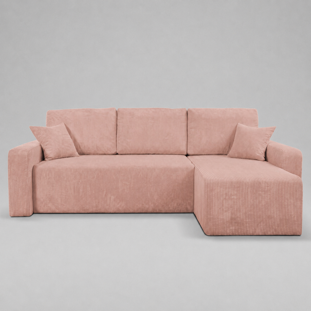 Yasmine L Shaped Sofabeds, Pink