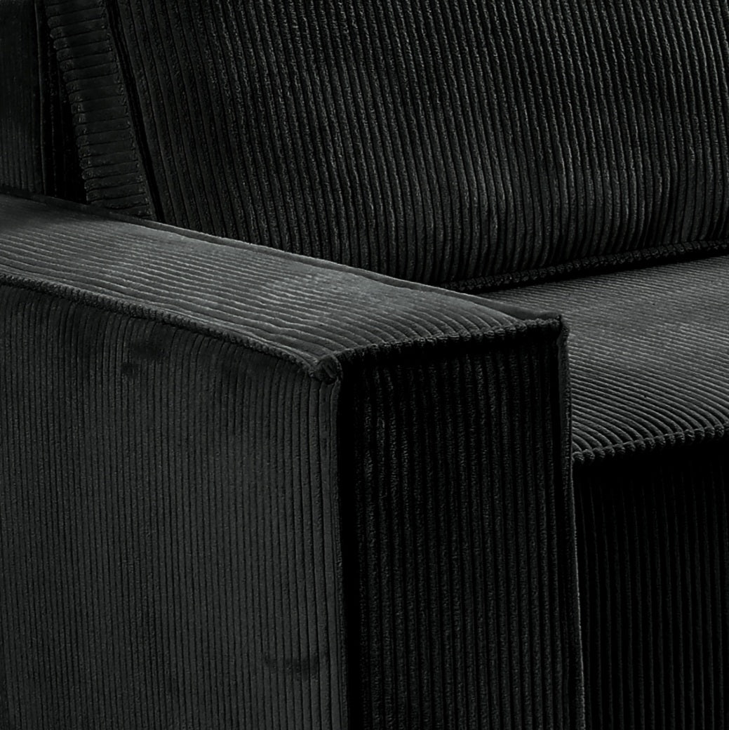 Pati Universal Jumbo Cord Sofabed, Corner - Black