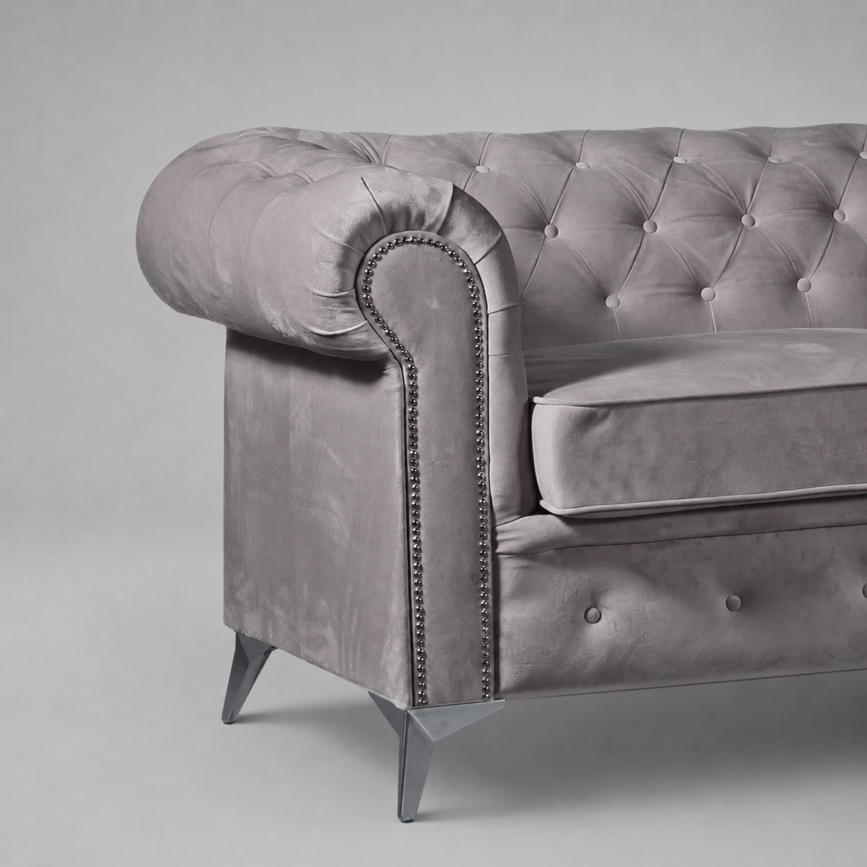 Roma Chesterfield, Corner, Grey