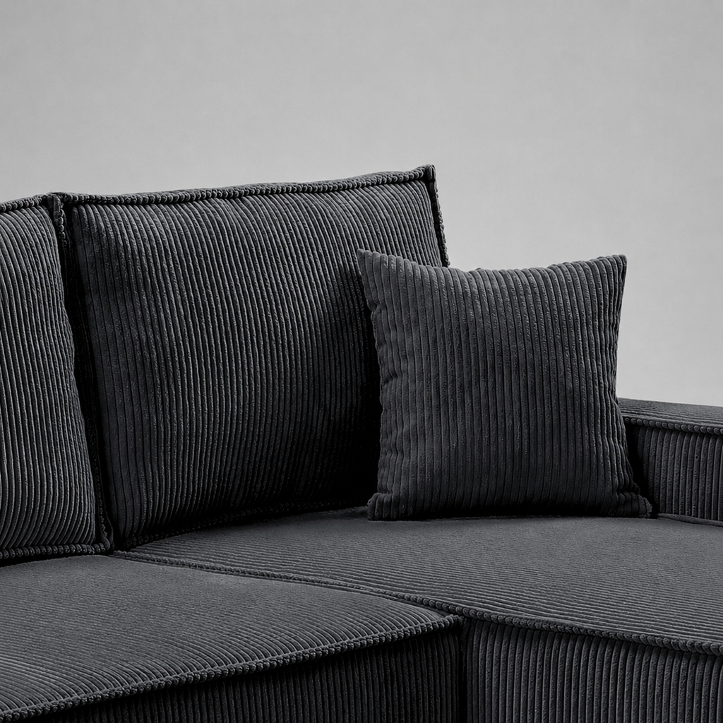 Pati Universal Jumbo Cord Sofabed, Corner - Dark Grey