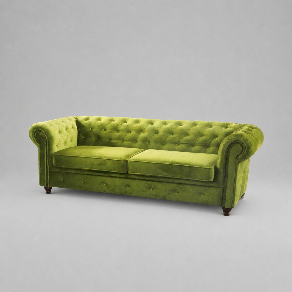 Infinity Plush Fabric, 3 Seater, Light Green