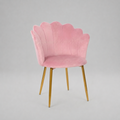 Pink Velvet Tub Chair with Gold Plated Legs
