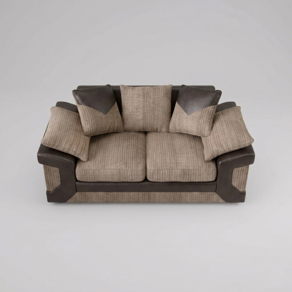 Dino, 2 Seater, Beige + Brown