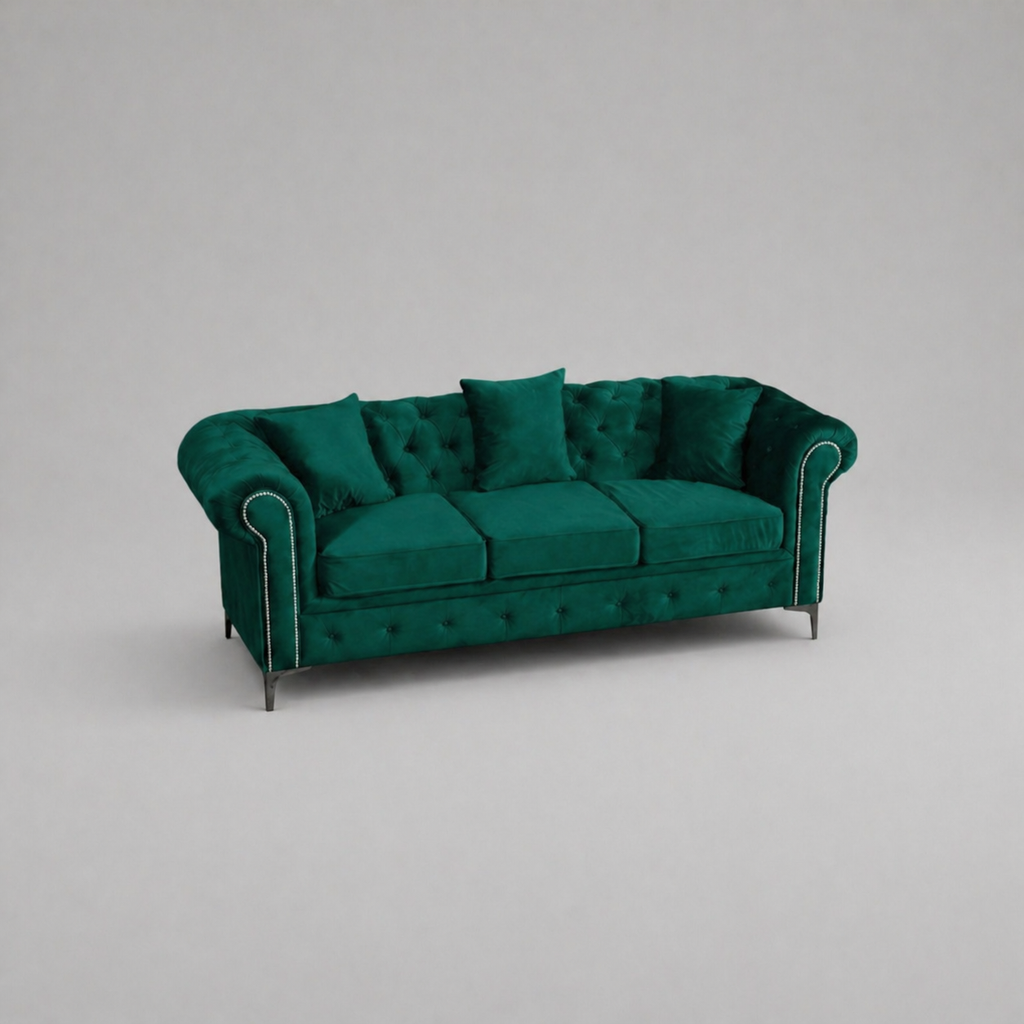 Roma Chesterfield, Green, 3 seater
