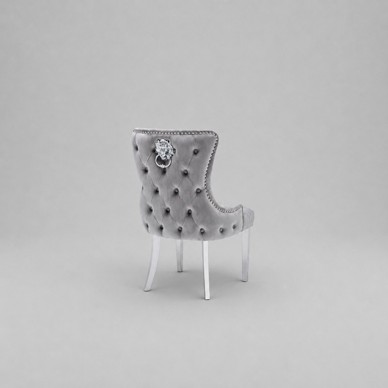 Lyon, Dining Chair, Grey Velvet