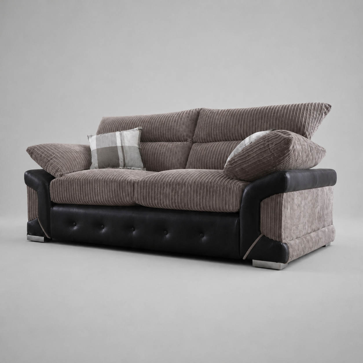 Logan, 3 Seater, Beige + Black
