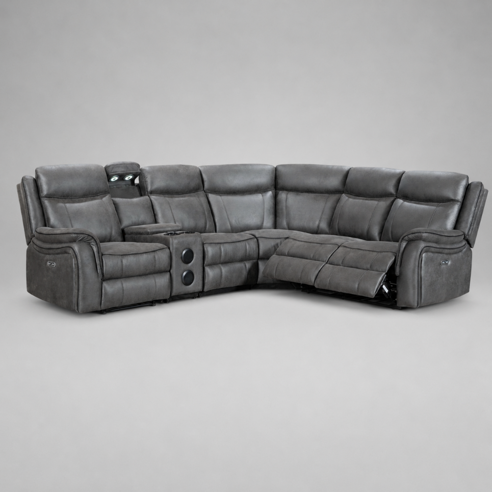 Zona (Tech Console), Corner Sofa, Grey