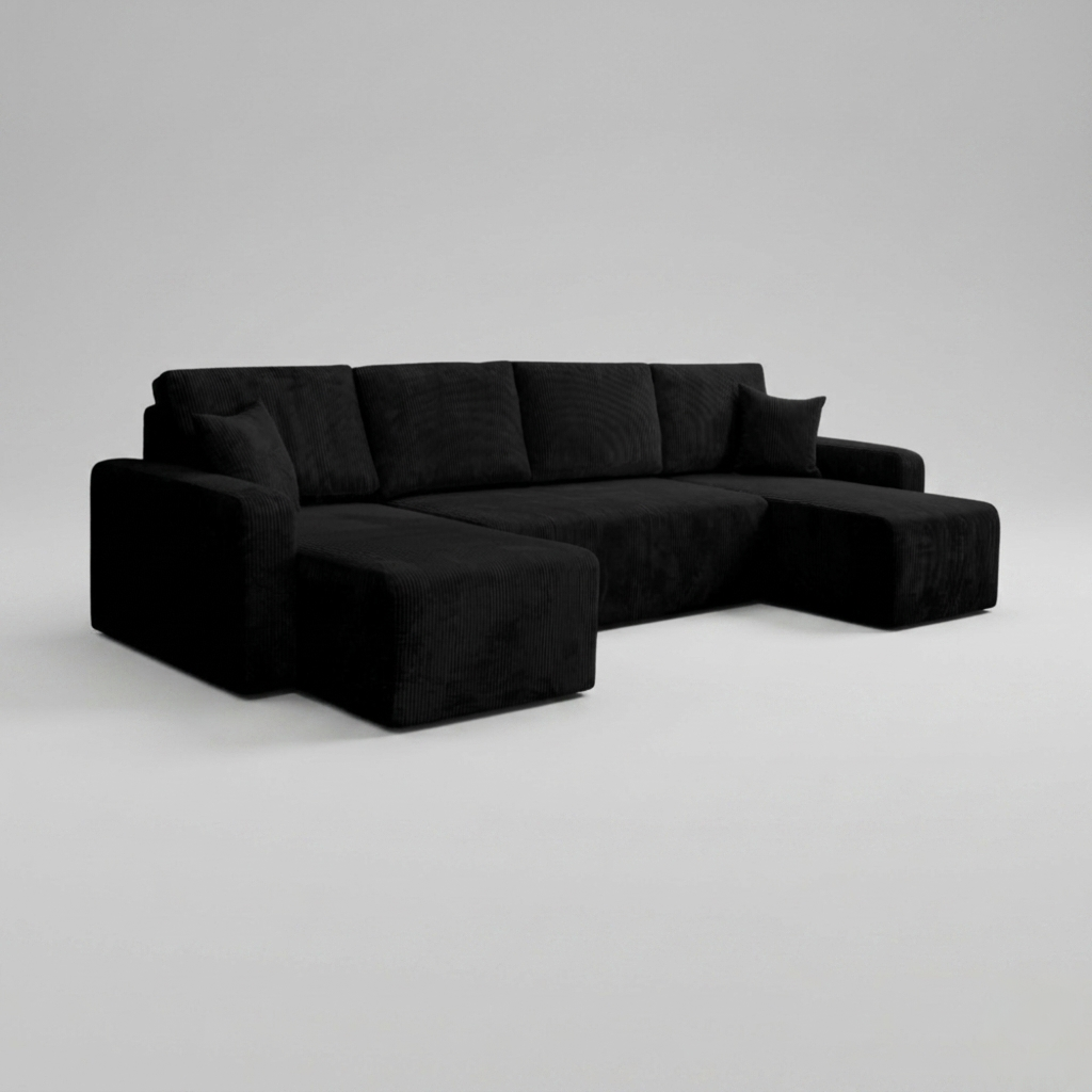 Yasmine U Shaped Sofabeds, Black